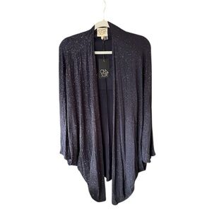 Chaser Sparkly Navy Oversized Cardigan Cape – Size Medium (NWT)